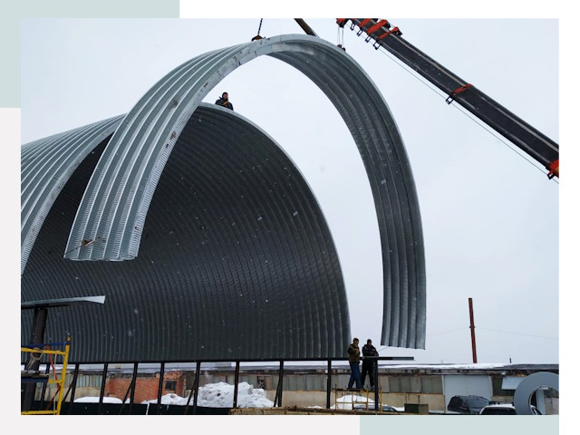 Полукруглые ангары в Рассказове